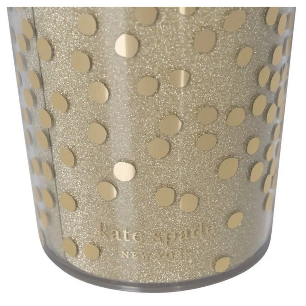 Brand new Kate Spade New York Gold Glitter Thermal Mug 16 oz